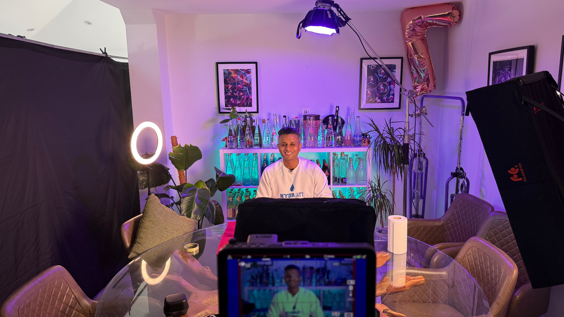 Videographer operating a cinema camera